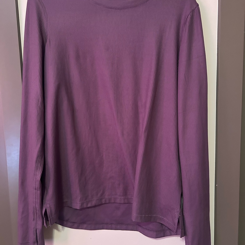 Danskin Purple Ribbed Long Sleeve Top | Thumb Holes |Loose Fit | Size Medium